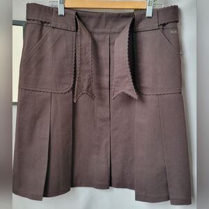 Escada Sport Pleated A Line Skirt Brown EU 42 or US 12 or L